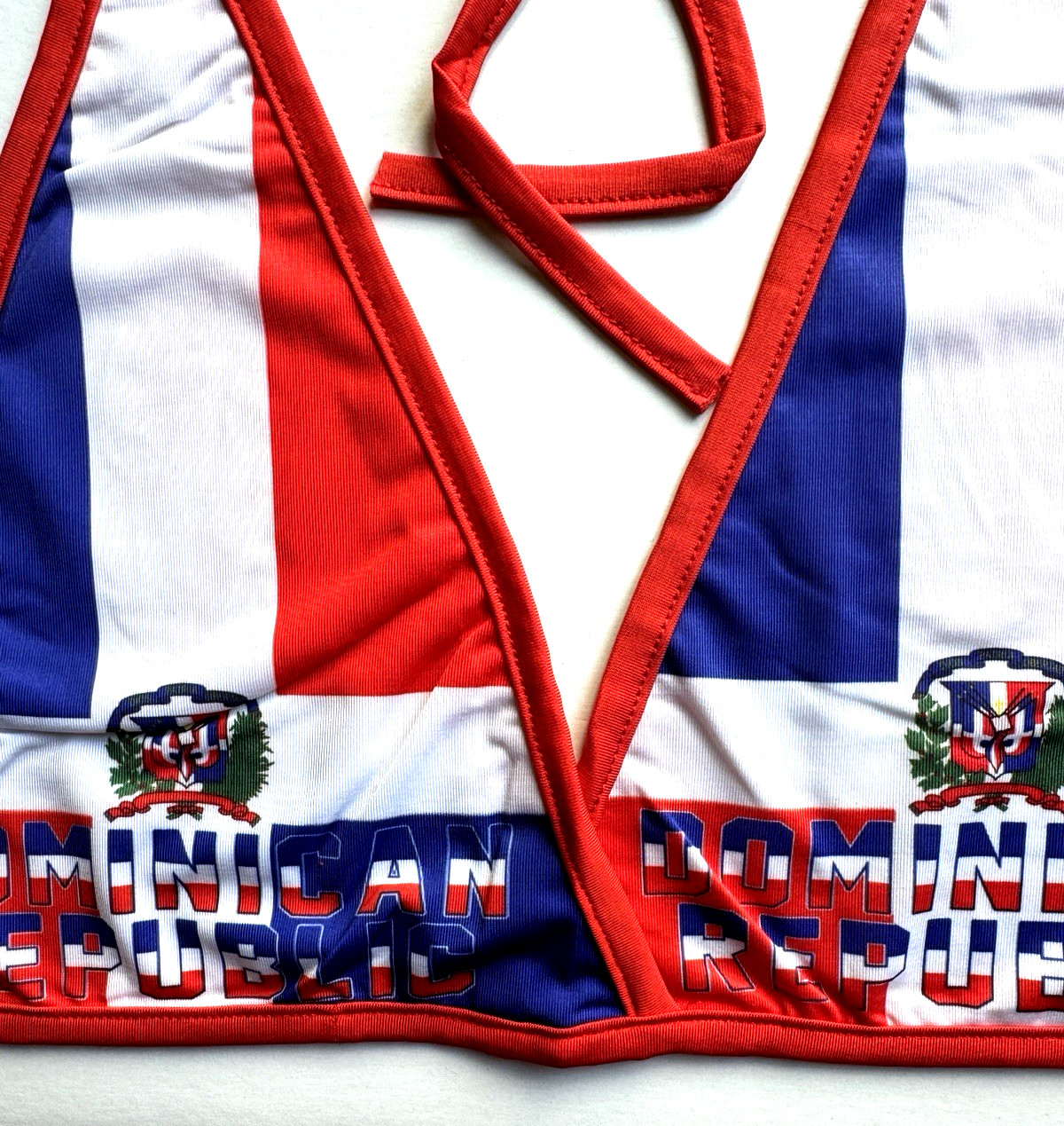 DOMINICAN REPUBLIC Flag Design Bikini Top or Halter Top