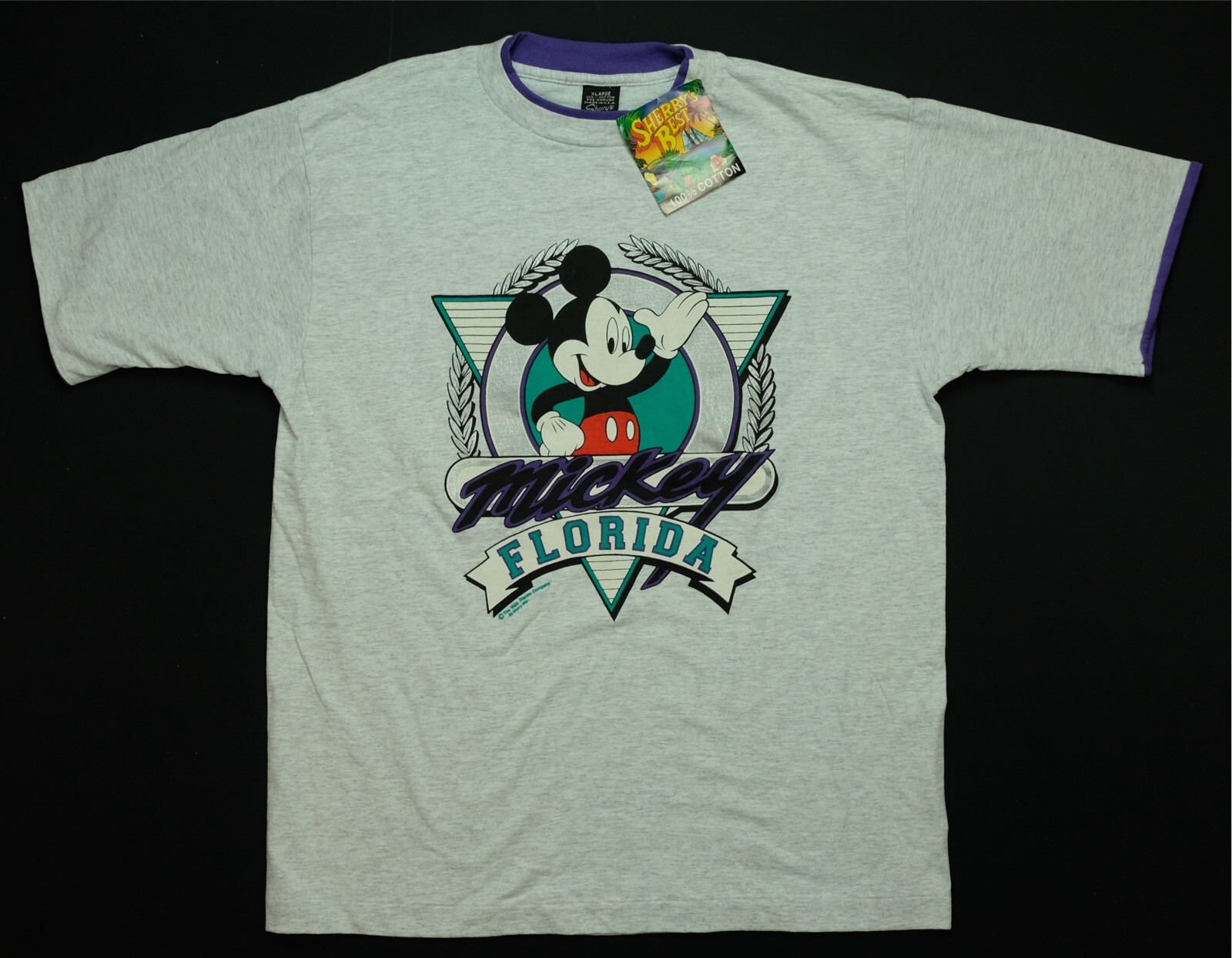 Rare Vintage SHERRY’S BEST Mickey Mouse Florida T Shirt 90s Walt Disney NWT XL