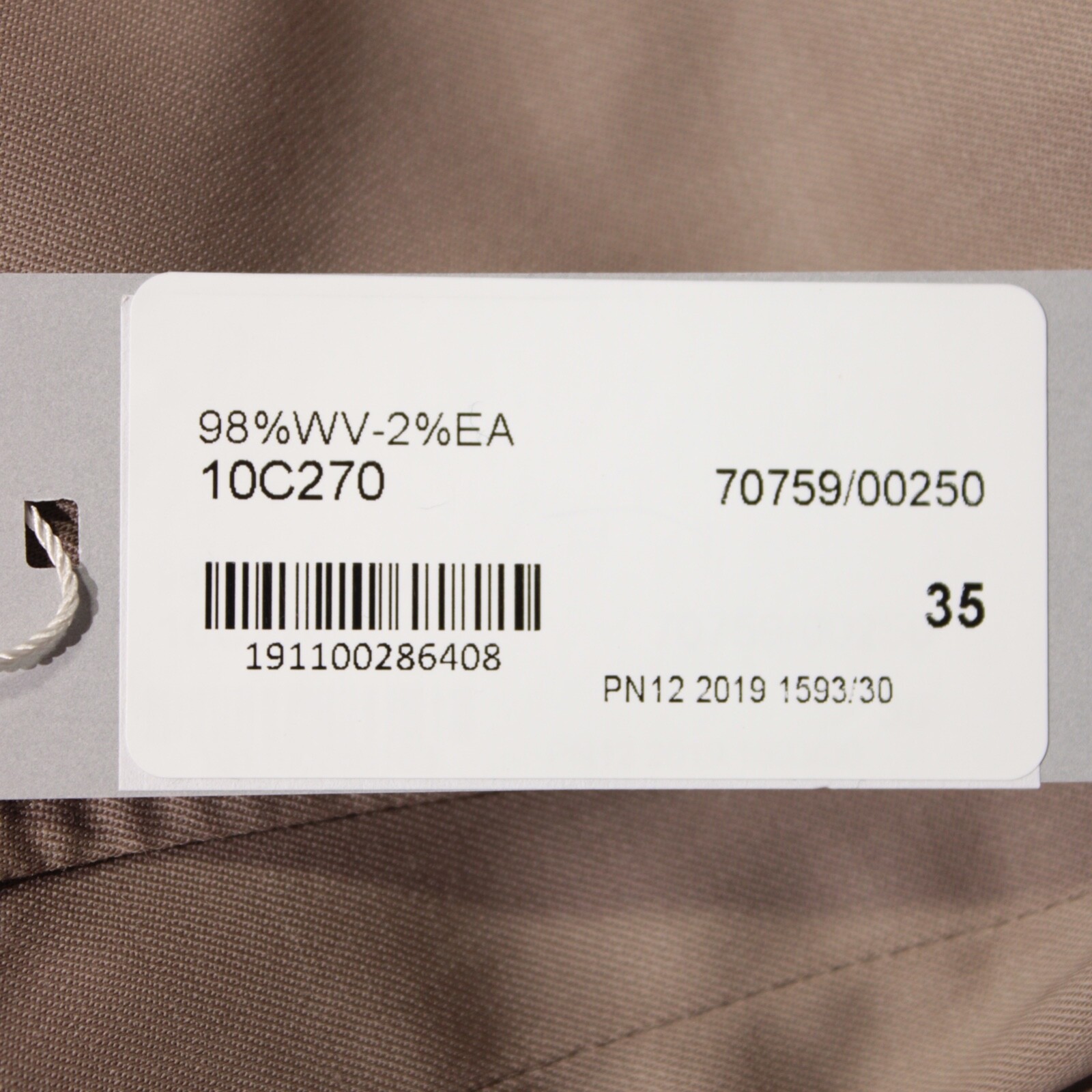 Zanella NWT Dress Pants Size 35 US Pn12 In Solid Beige Wool Blend