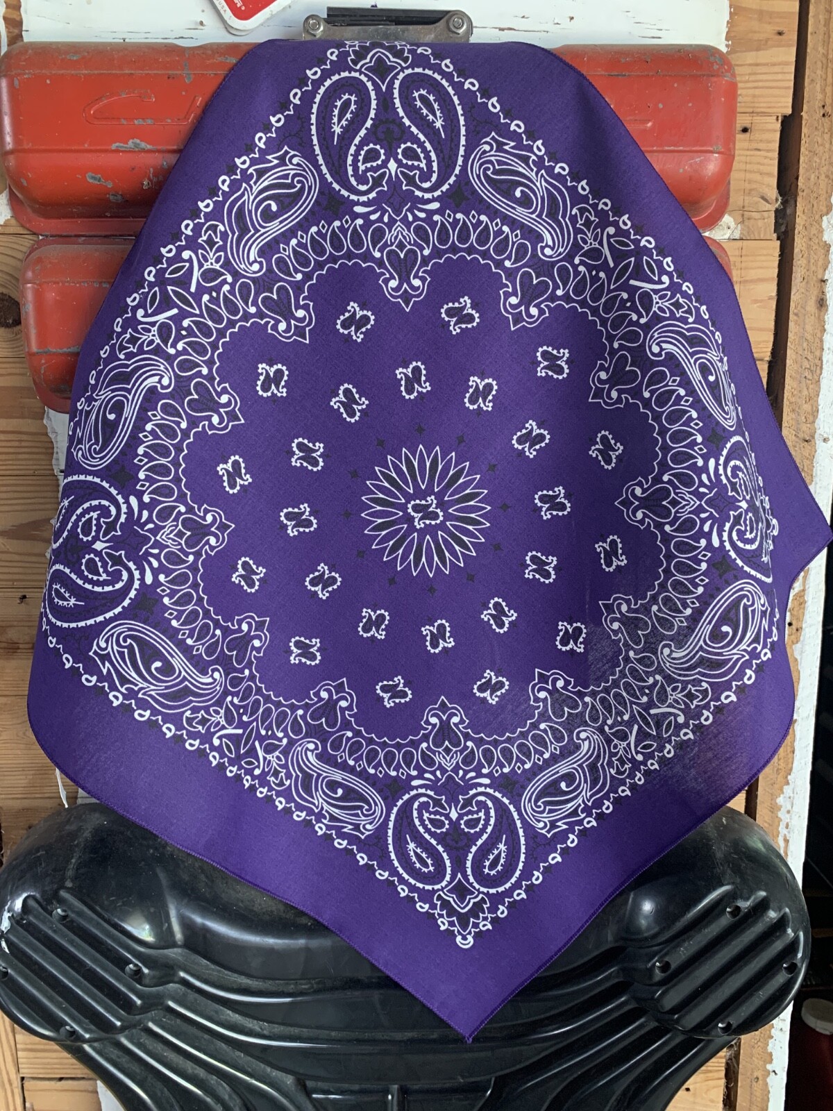 Purple Paisley 22x22in Hav-A-Hank Bandanna USA Made Bikers to Hikers Cup Holders