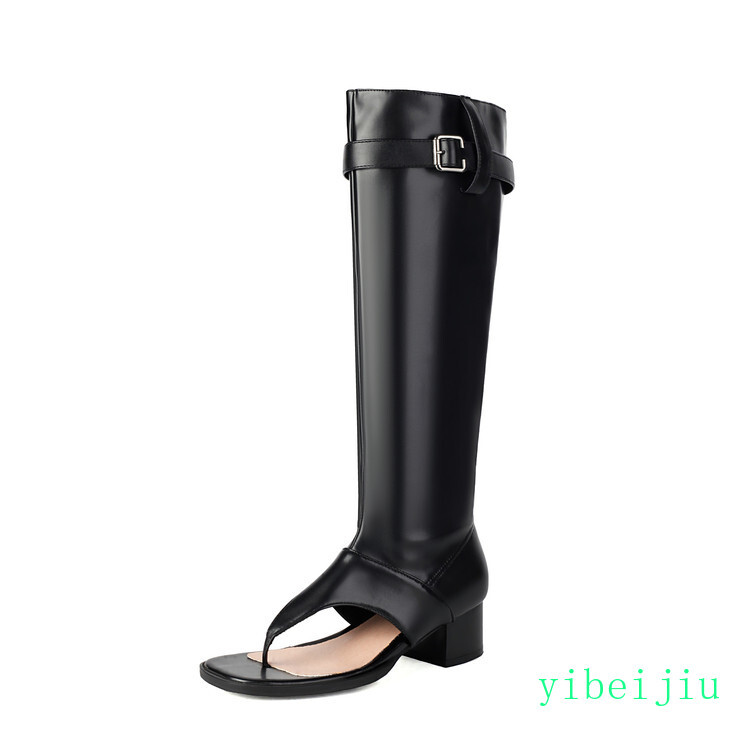 Women‘s Roman Gladiator Denim Boots Sandals Flip Flop Shoes Thongs Belt Casual