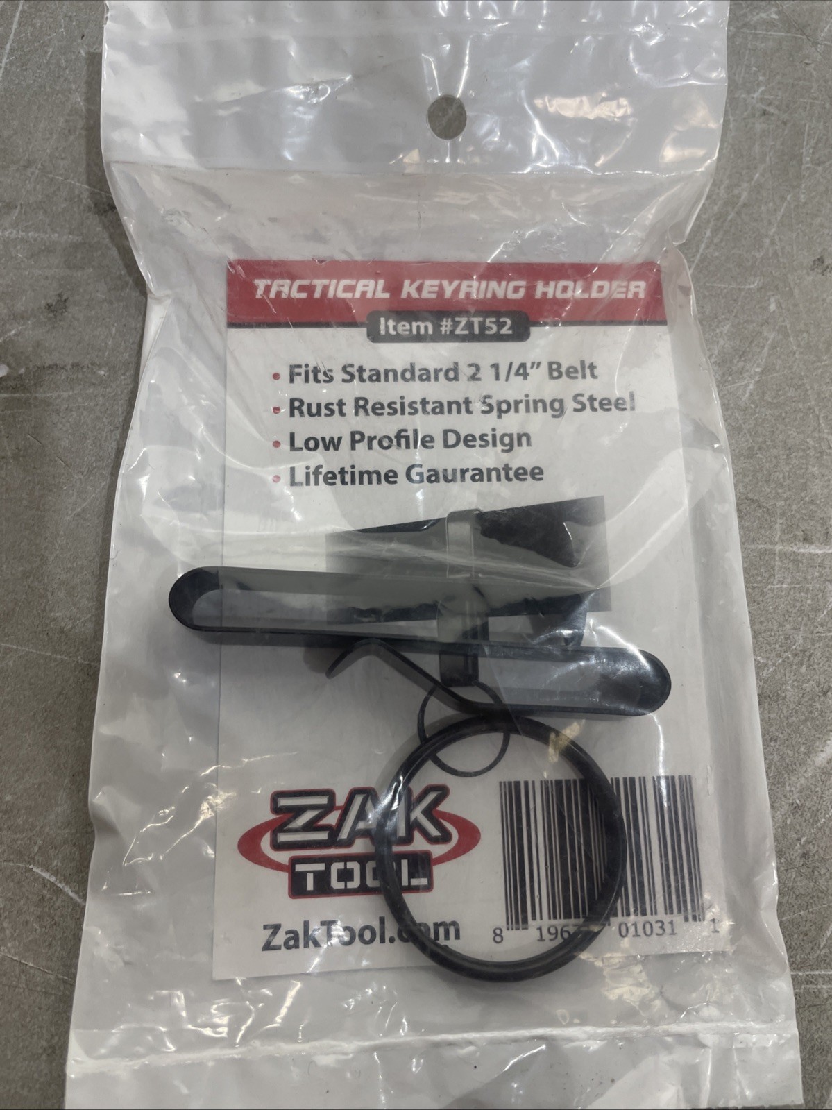 Zak Tool ZT52 Low Profile Tactical Stealth Police 2.25″ Key Ring Holder, Black