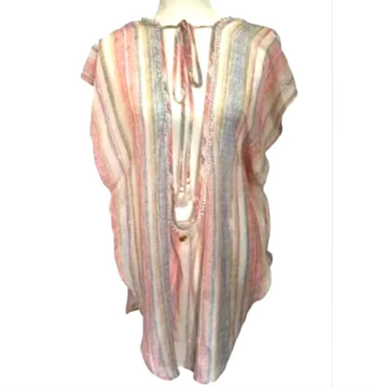 Hawaiian Tropic Baja Stripe Tunic Cover-Up XL
