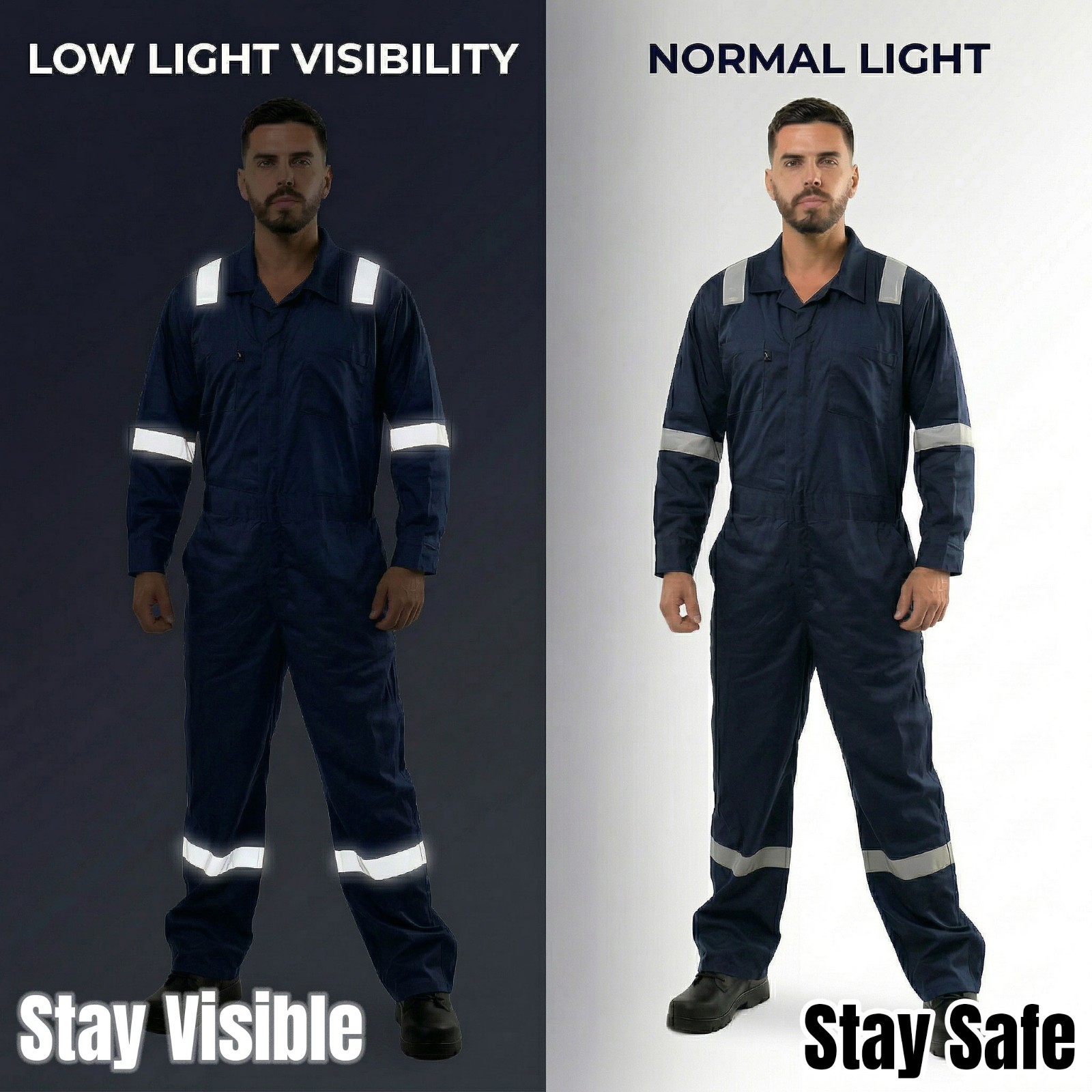 Men’s Long Sleeve Blended Adjustable Cuff Mechanic Jumpsuit WorkWear Overalls