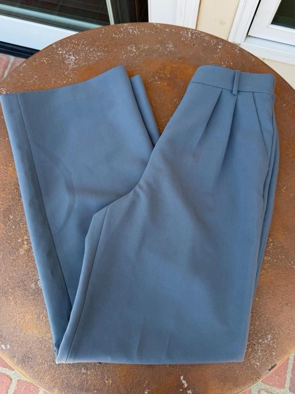 Open Edit blue wide leg high waist pants -waist 27 in #officesiren #business