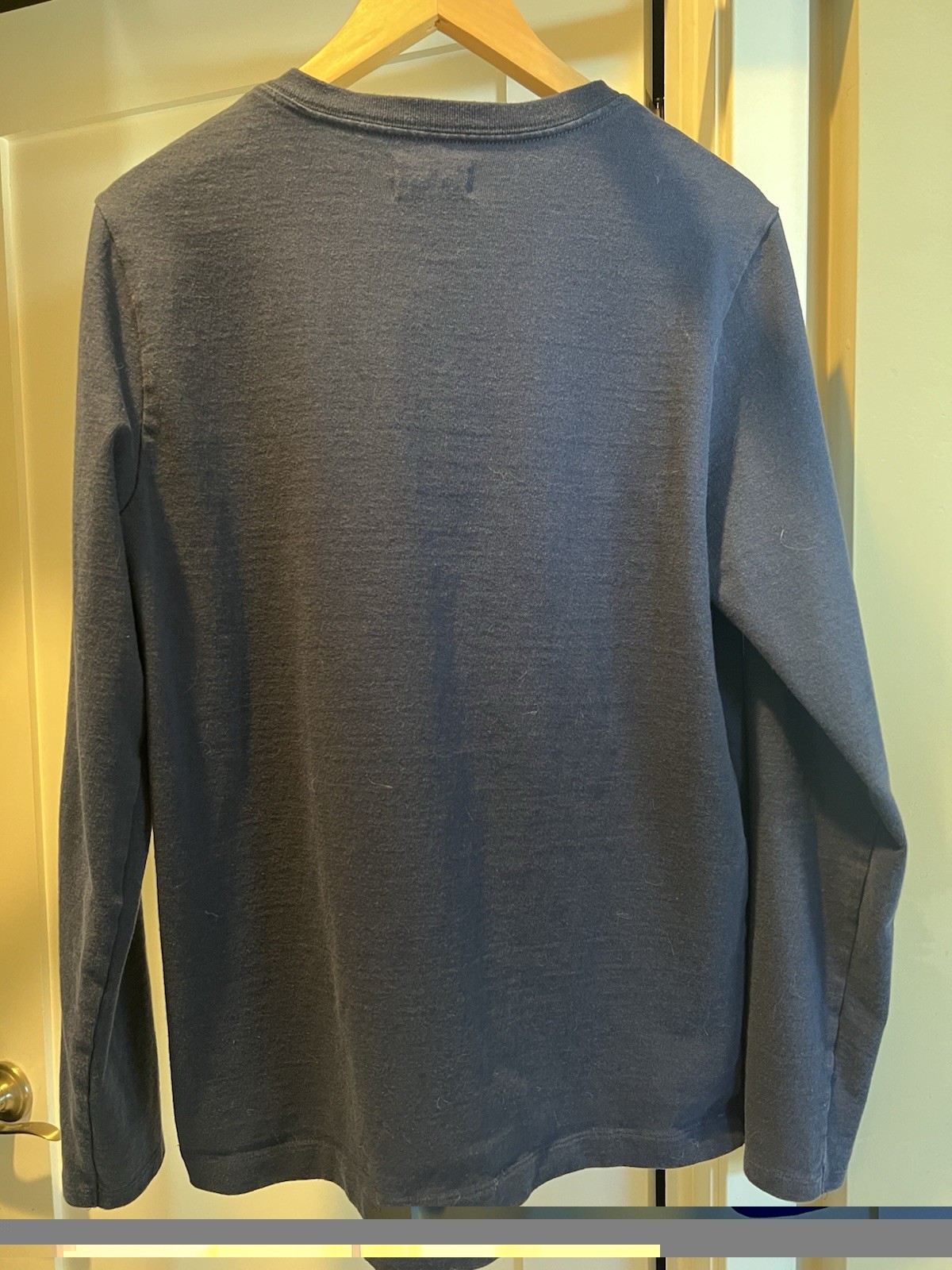 Taylor Stitch Men’s Blue Solid Henley Heavy Bag, Size 40