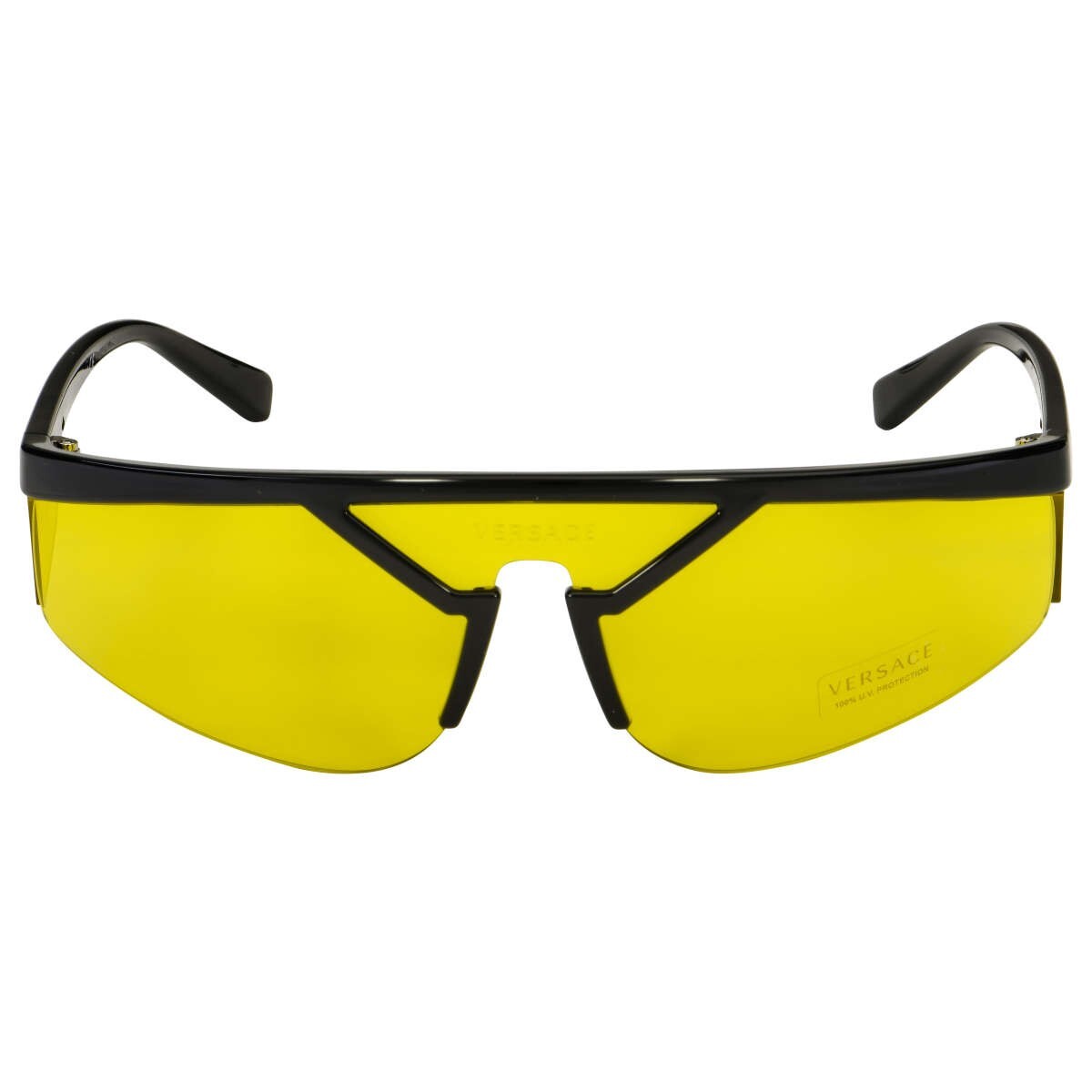 NIB Authentic Versace 4349 Gb1/85-39 Sunglasses Black Frame Yellow Lenses