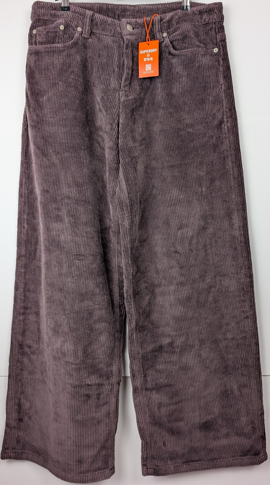 Superdry Cult Trousers Mens W30 L30 Mid Rise Baggy Fit Corduroy Wide Leg Y2K New