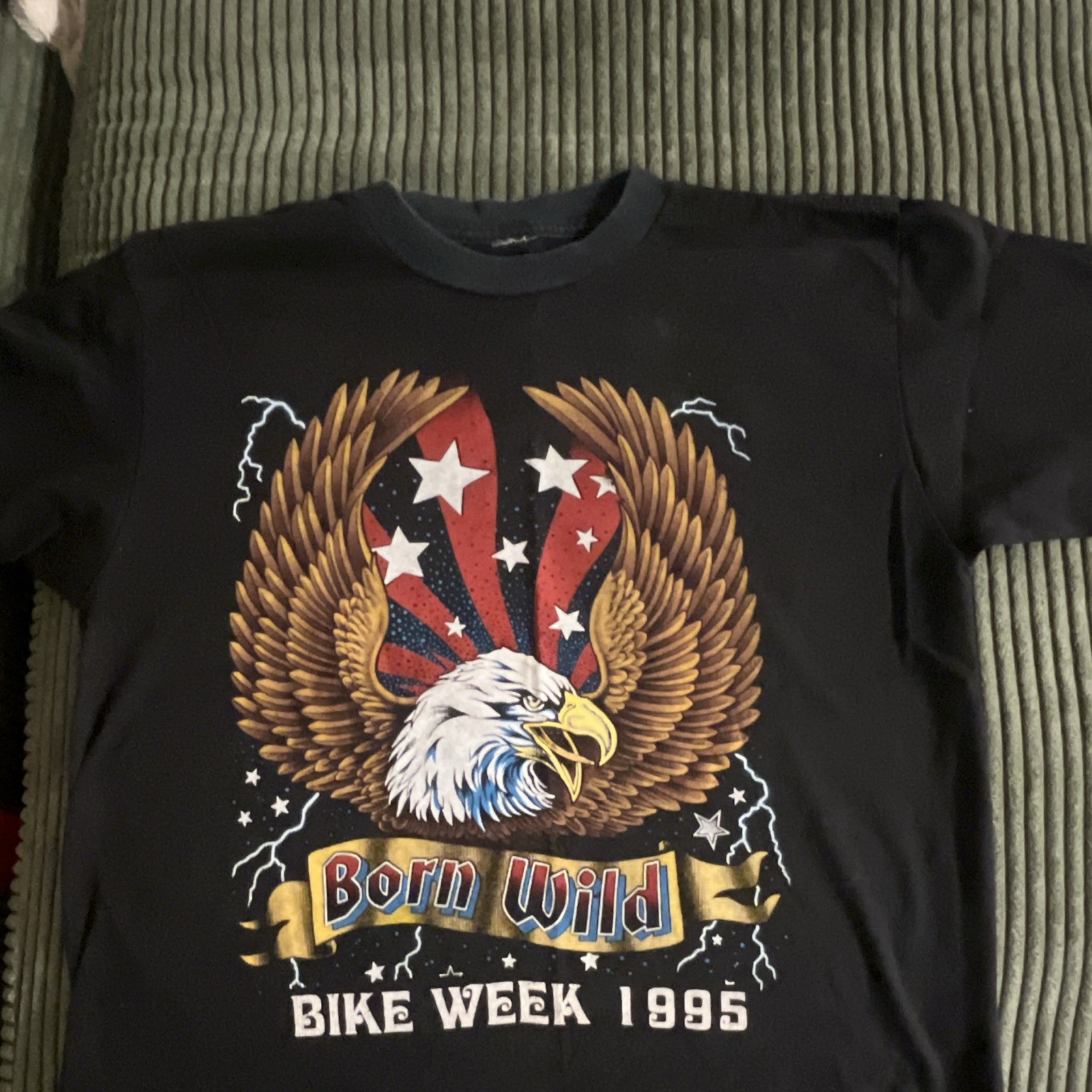 Vintage 1995 Born Wild Bike Week T Shirt Size Large. Graphic Eagle T Shirt. 90s
