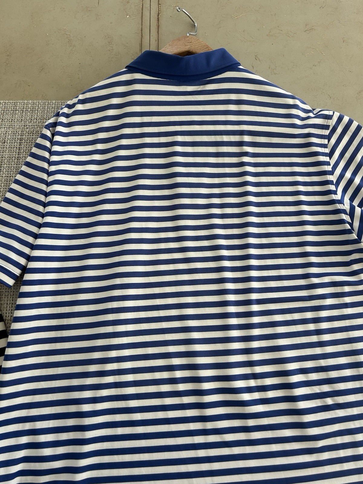 Peter Millar Summer Comfort Polo Blue Striped- XL- EXCELLENT CONDITION!!!