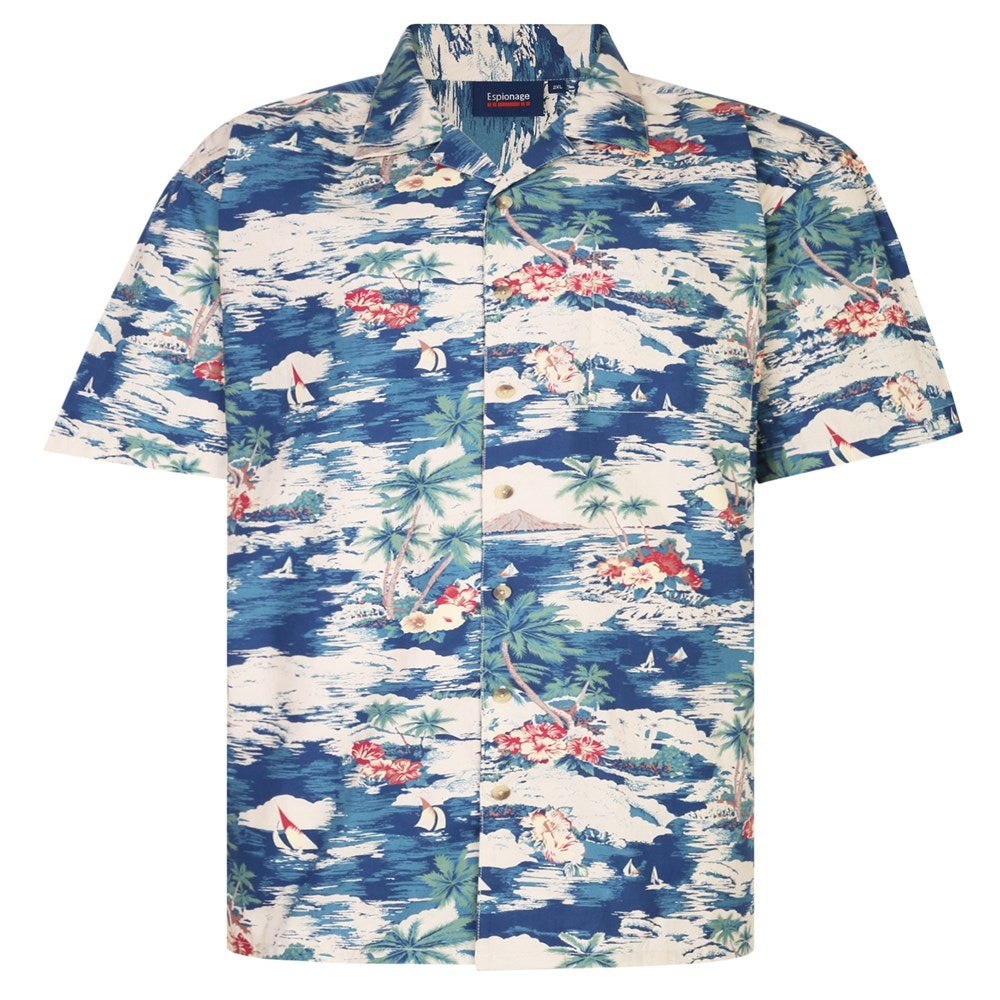 Espionage Smart Men’s 100% Cotton Fashion Short Sleeve Shirt with Chest Pocket