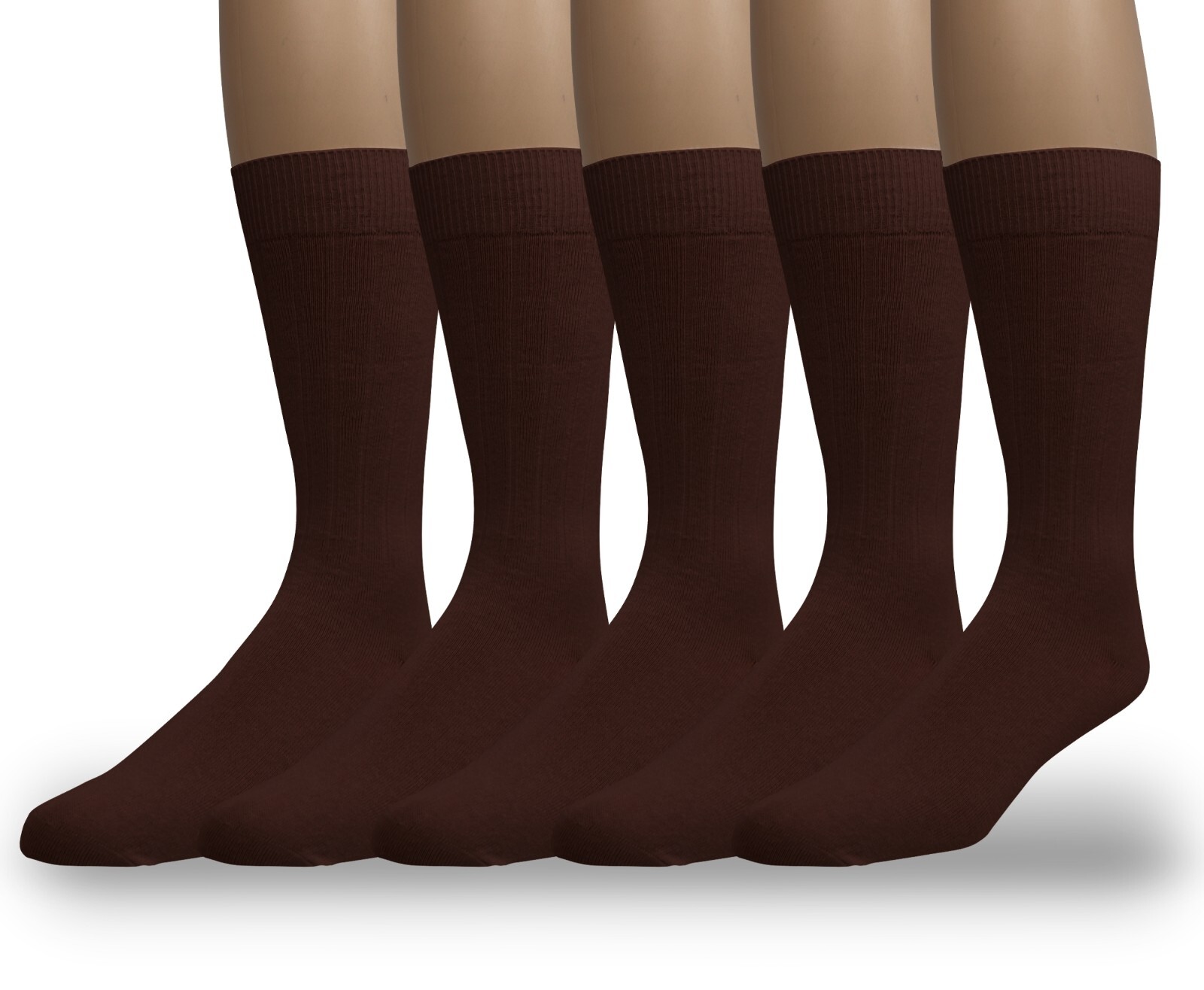 EMEM Men’s Ribbed Cotton Classic Crew Dress Socks 5-Pack, Big and Tall Available