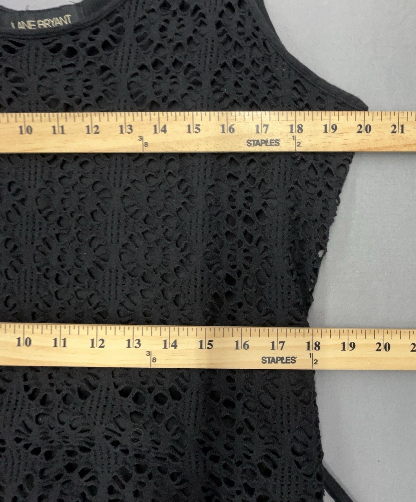 Black Cotton Dress 14/16 Crochet Belt Flare Ruffle Dark Romantic Coastal Cottage