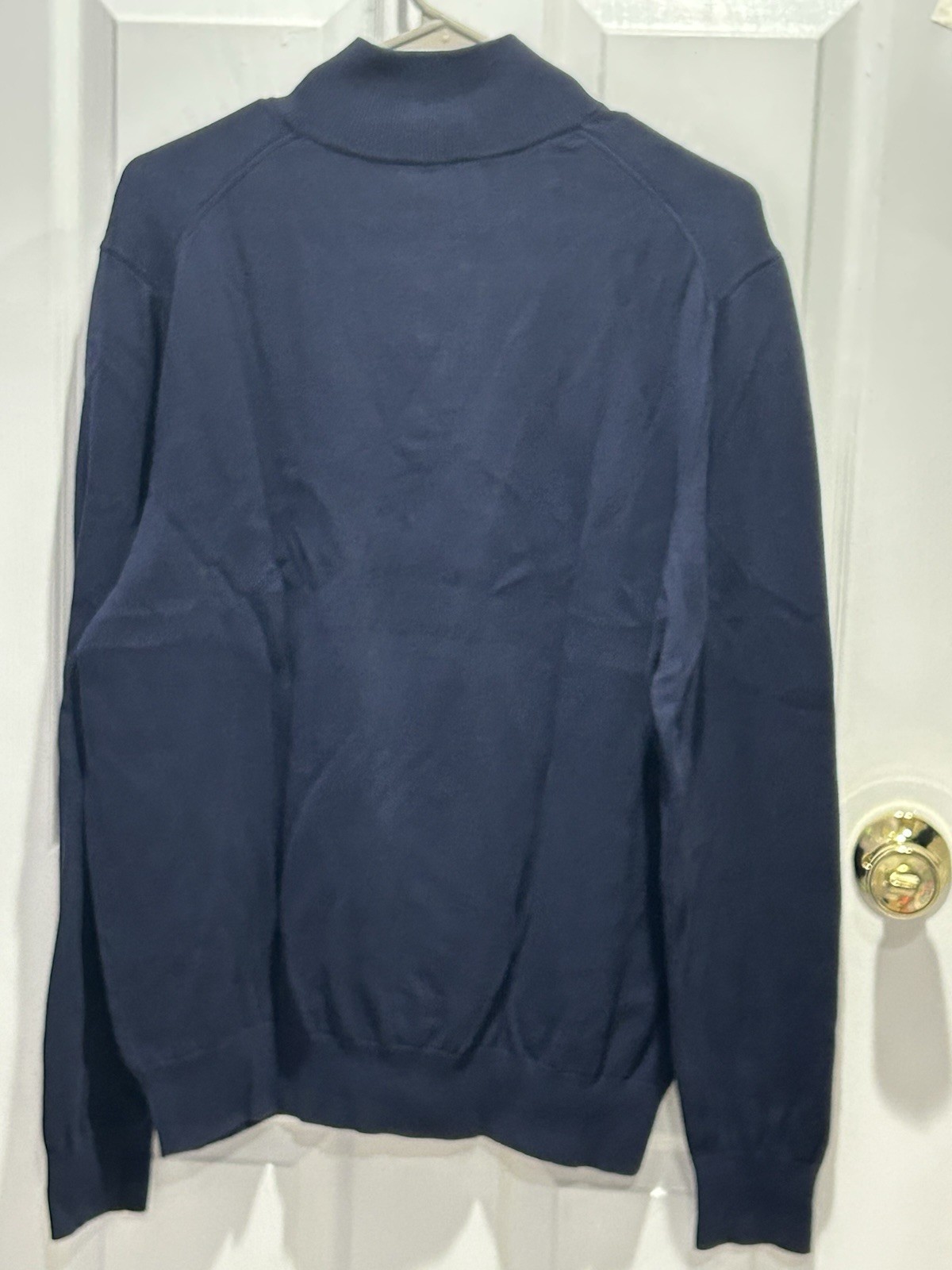 Navy Blue Large Men’s Nautical Quarter Zip Sweater