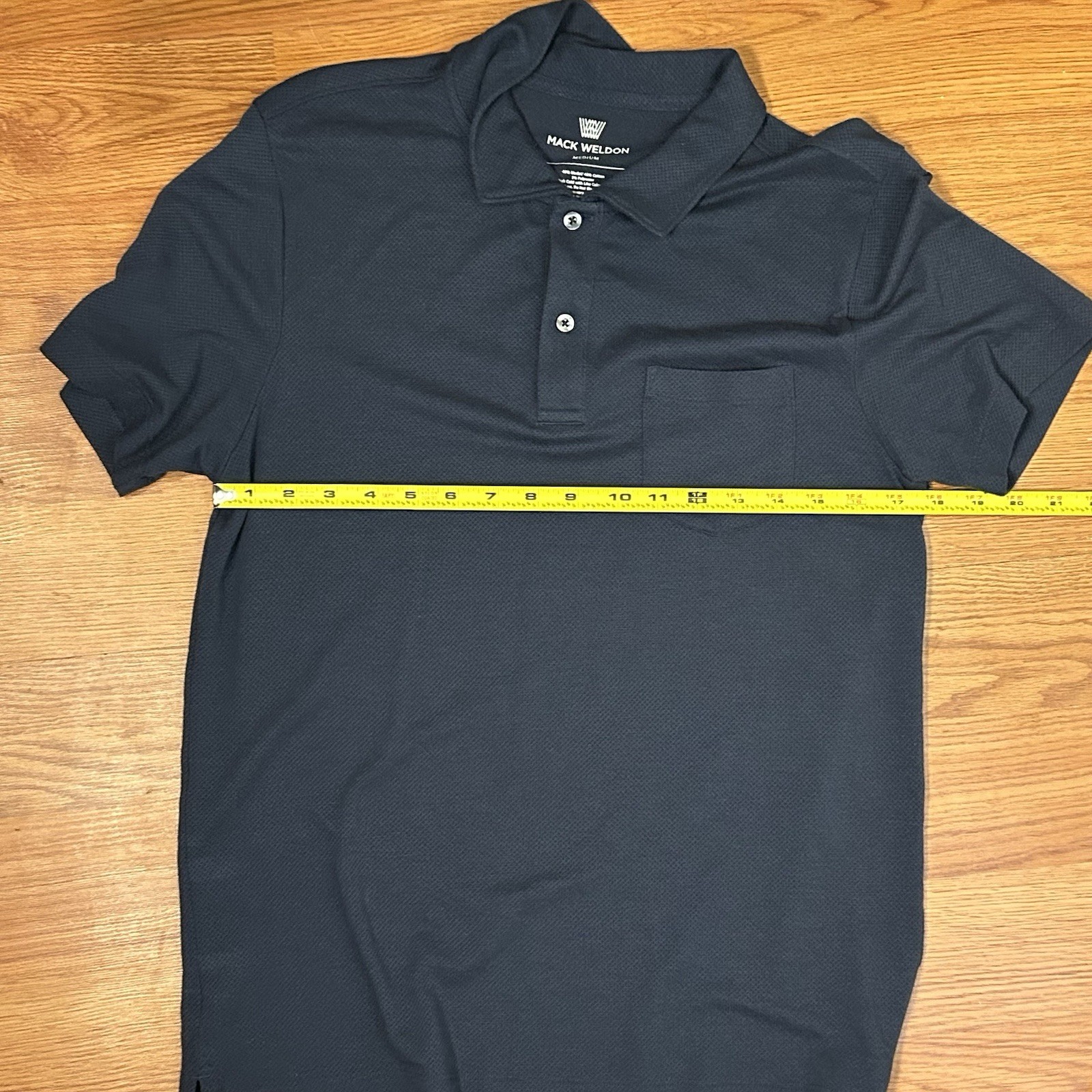 Mack Weldon Breathable Polo Shirt Blue Modal Blend For Daily Wear Mens Size M