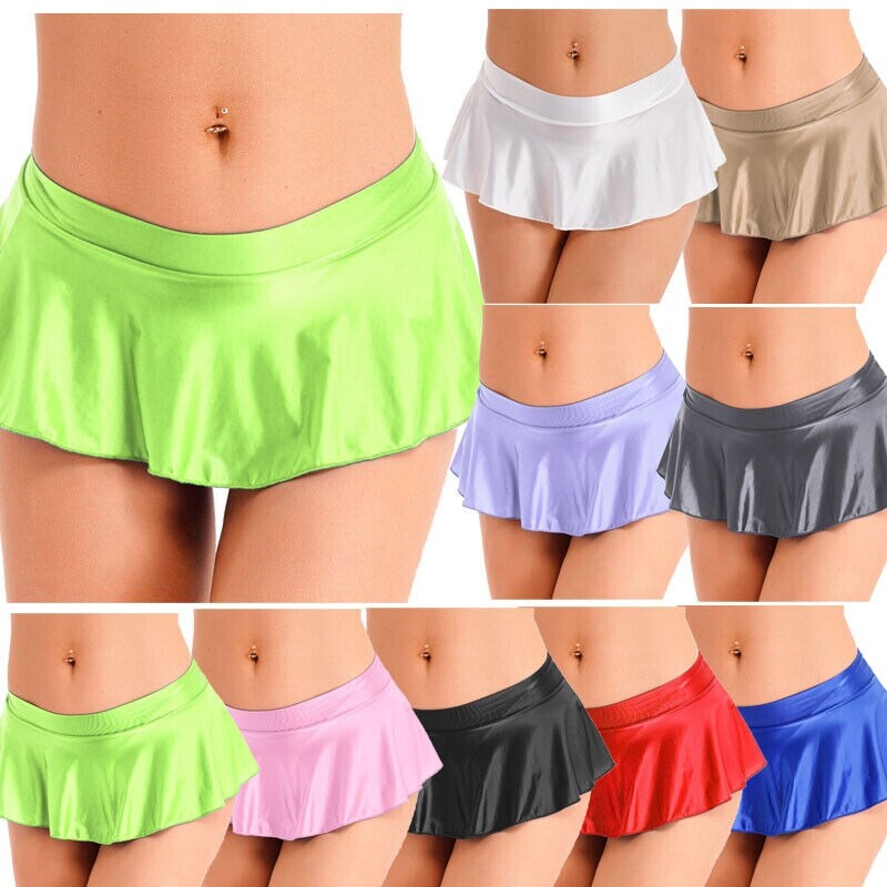 Womens Nightwear Ruffled Miniskirt Skirt Underwear Low Rise Lingerie Pool Sexy