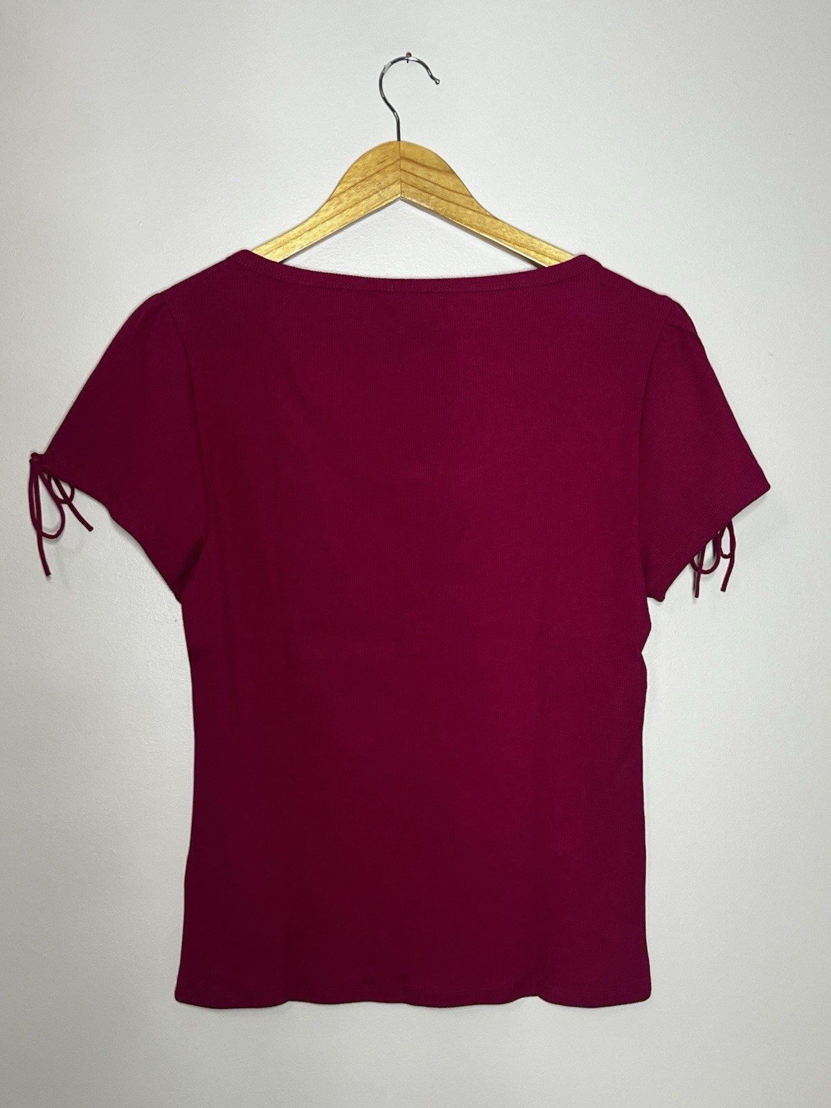 J Crew Perfect Rib Button Up Shirt with Satin Trim Womens Large Raspberry Pink