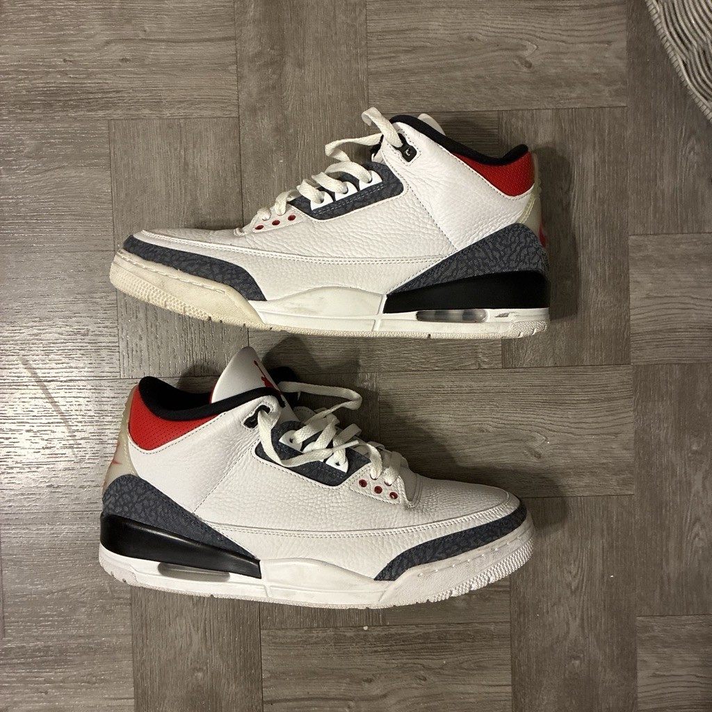 Nike Air Jordan 3 Low Top Leather Lace Up Cushioned Basketball Sneaker