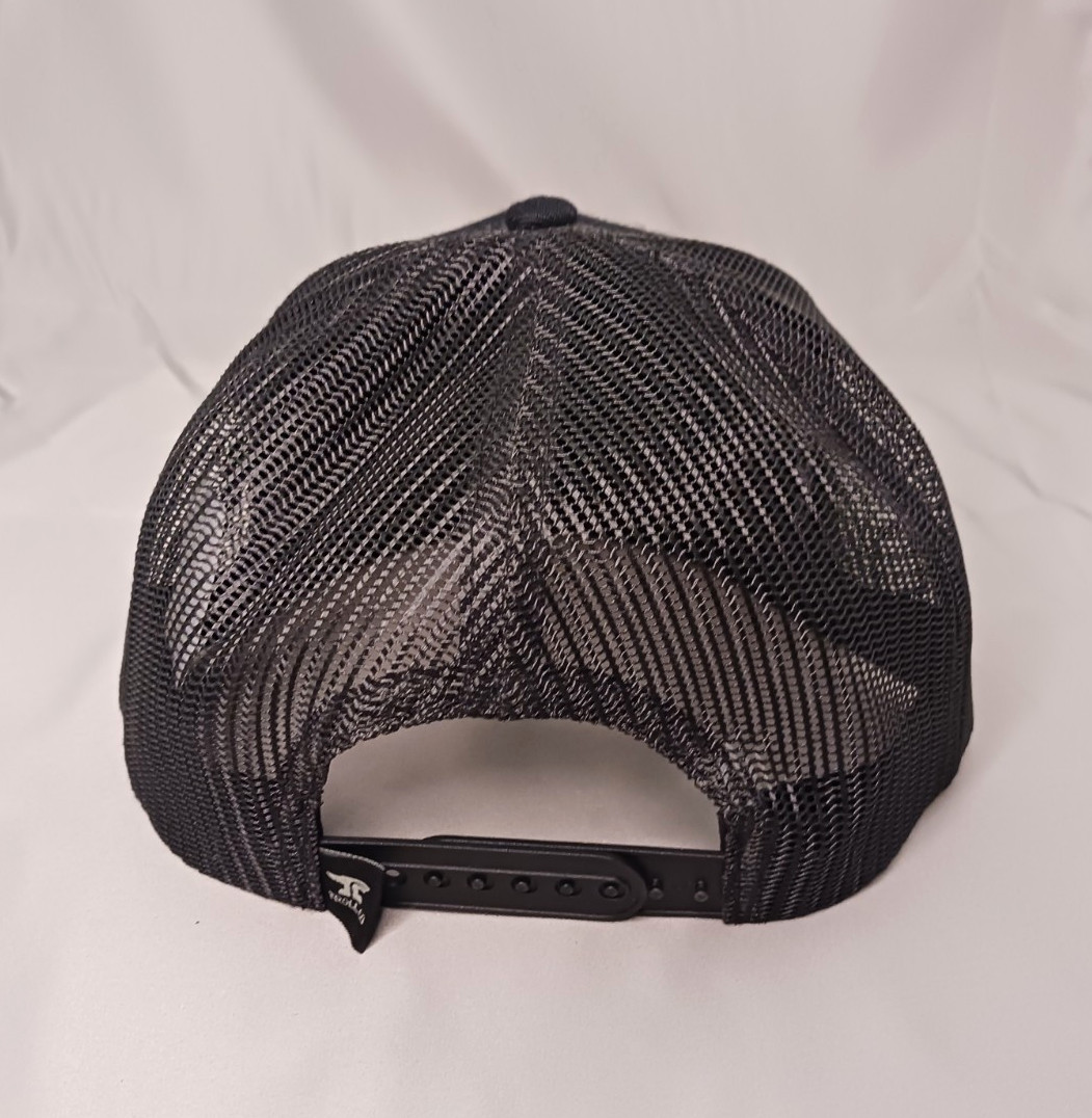 Troll Co SUPPORT BLUE COLLAR Snapback Trucker Mesh Hat Cap Flat Bill Black CLEAN