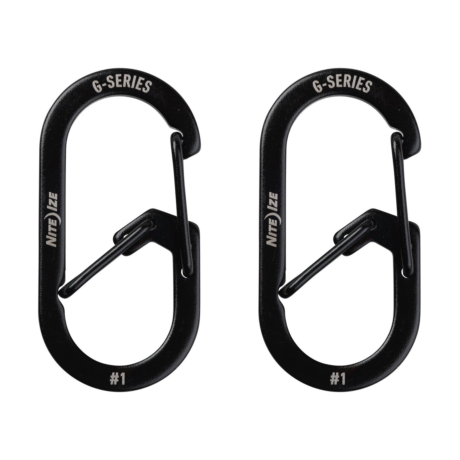 Nite Ize 2-Pack G-Series Dual Chamber S.S. Carabiner #1 – Black (2-Pack)