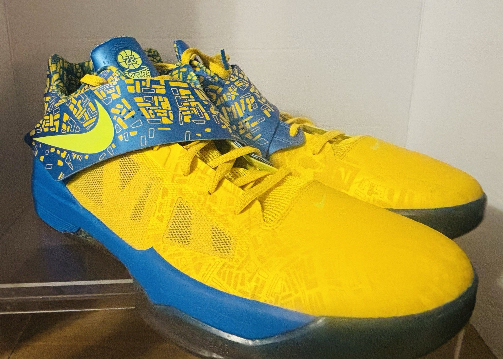 Nike Zoom KD 4 2012 QAM Scoring Title Sz 18 Promo Sample Blue/ Yellow Curry