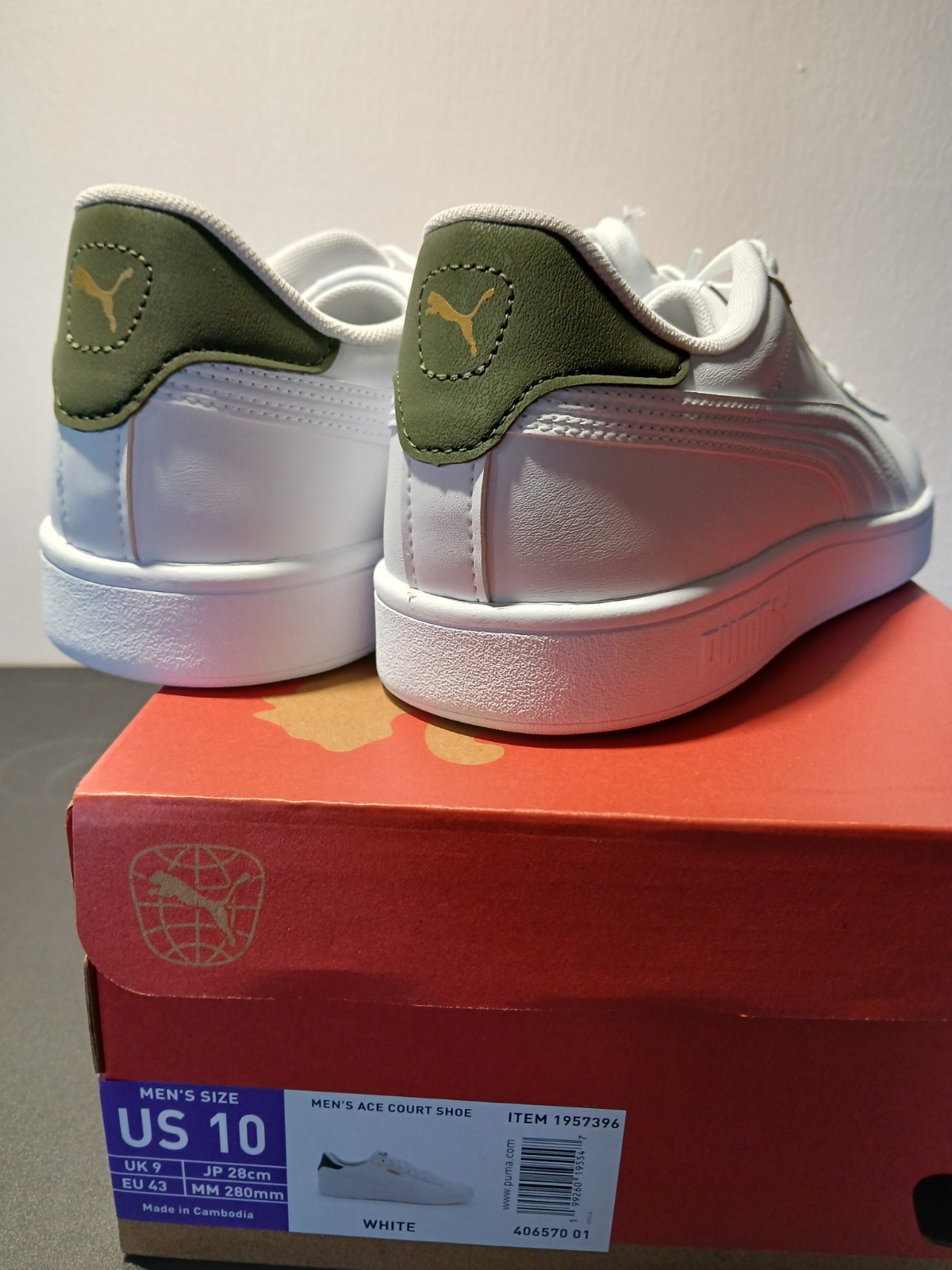 NEW w/BOX! PUMA ACE COURT SNEAKERS ~~ MEN’S SZ US 10/ UK 9 * * FREE SHIPPING