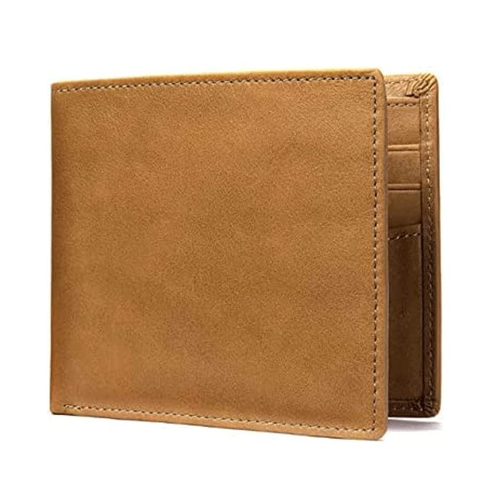 Genuine Leather Minimalist Bifold Wallets For Men RFID Blocking Slim Mens Wallet