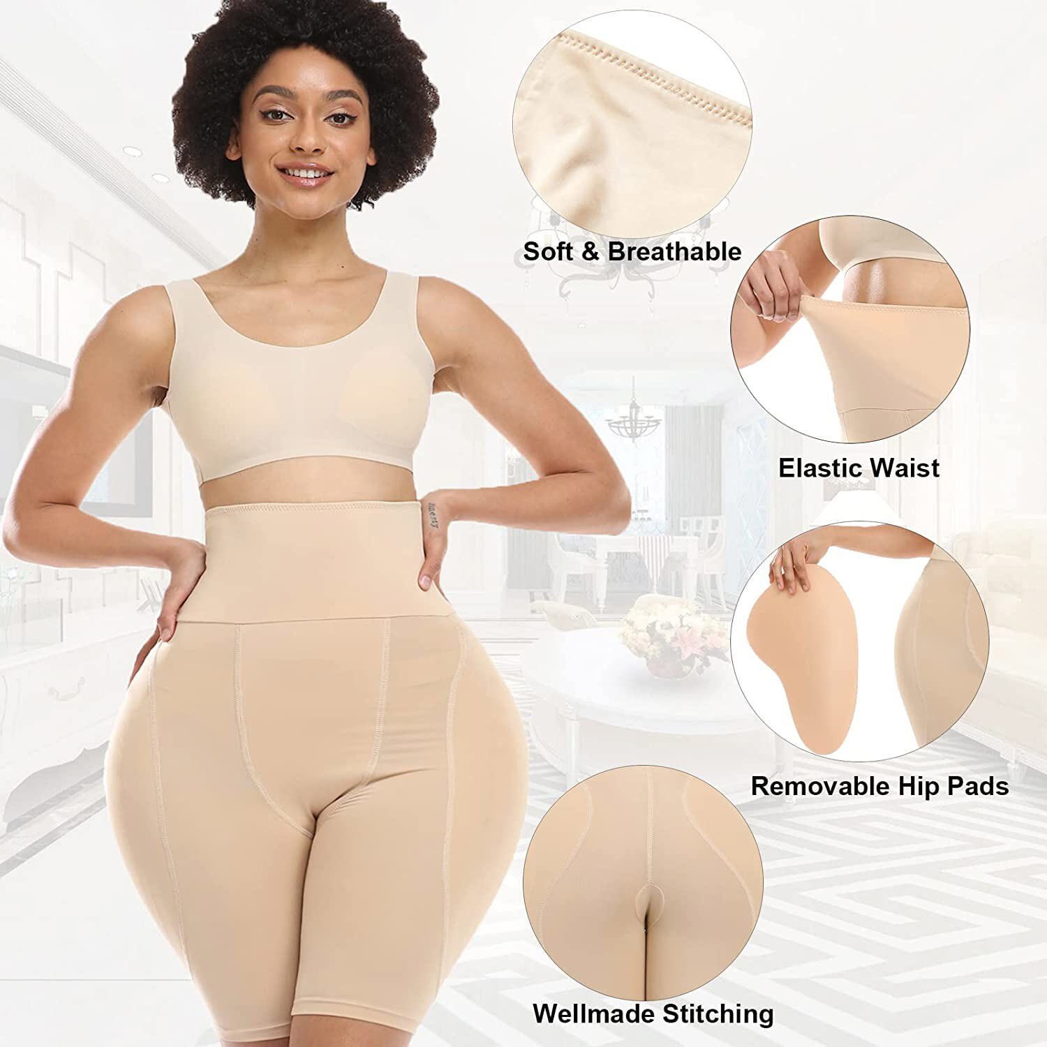 Women Fake Hip Pads Panties Hip Enhancer High Waist Shaper Butt Lifter Underwear