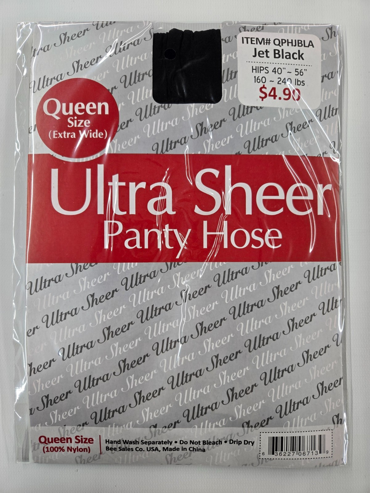 6 Packs Ultra Sheer Pantyhose 100% Nylon Stocking Queen Size Jet Black