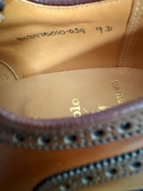 Polo Ralph Lauren Marlow Shell Cordovan Wingtip Dark Brown Shoes Size US 9D