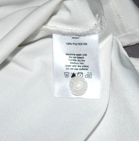 LoudMouth Short Sleeved 100% Polyester White Polo Golf Shirt Men’s Medium
