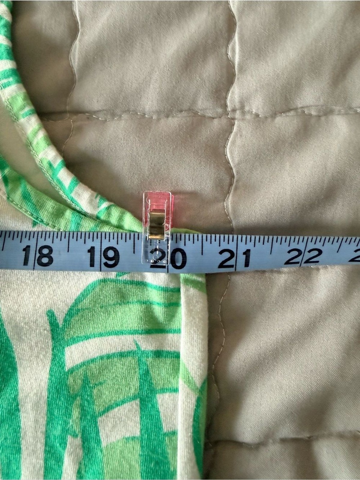 Natural Reflections Green and White Tropical Print Midi Dress Medium