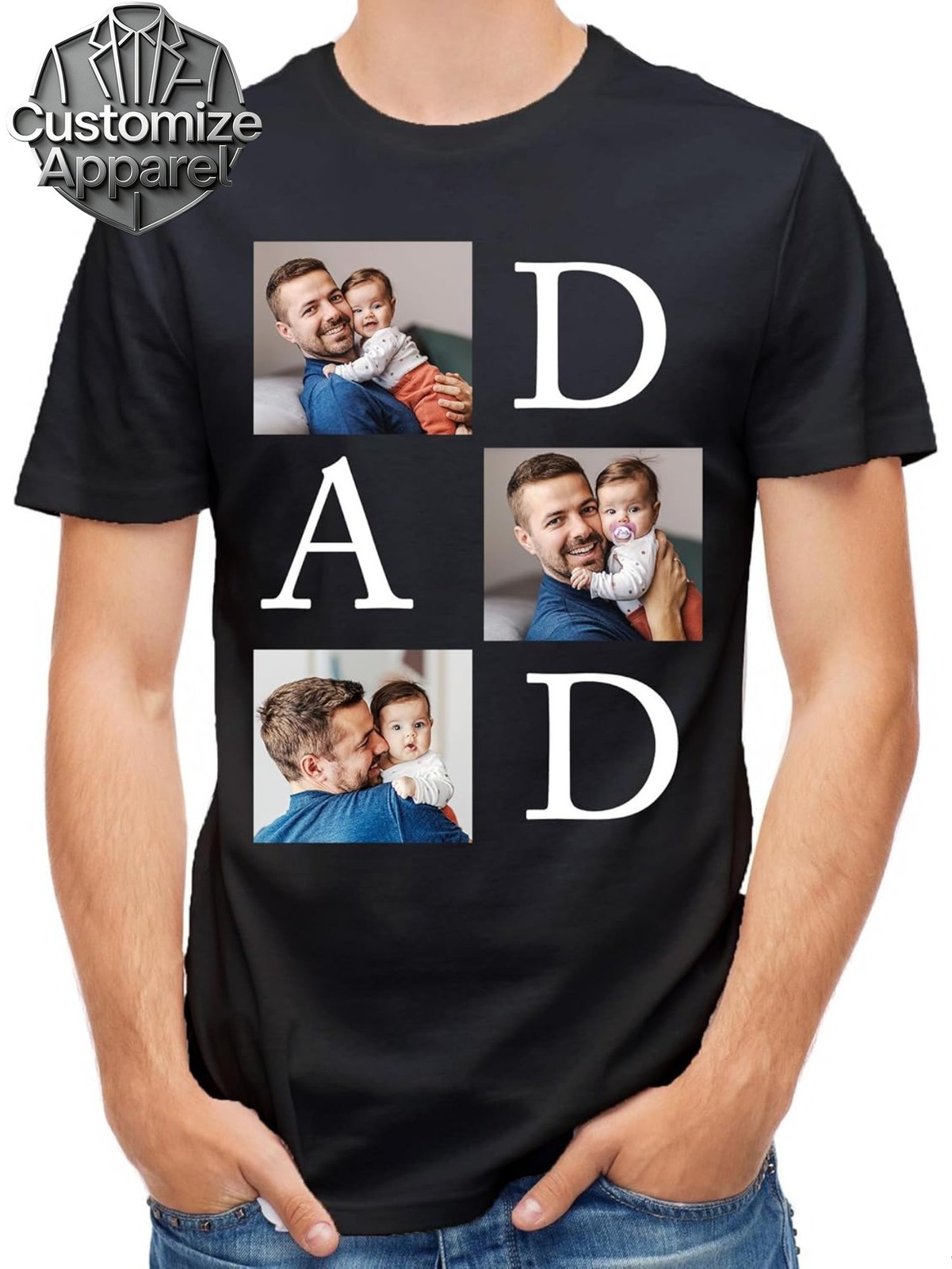 Customized Father’S Day T-Shirt Personalized Father T-Shirt with Photo Name Gi