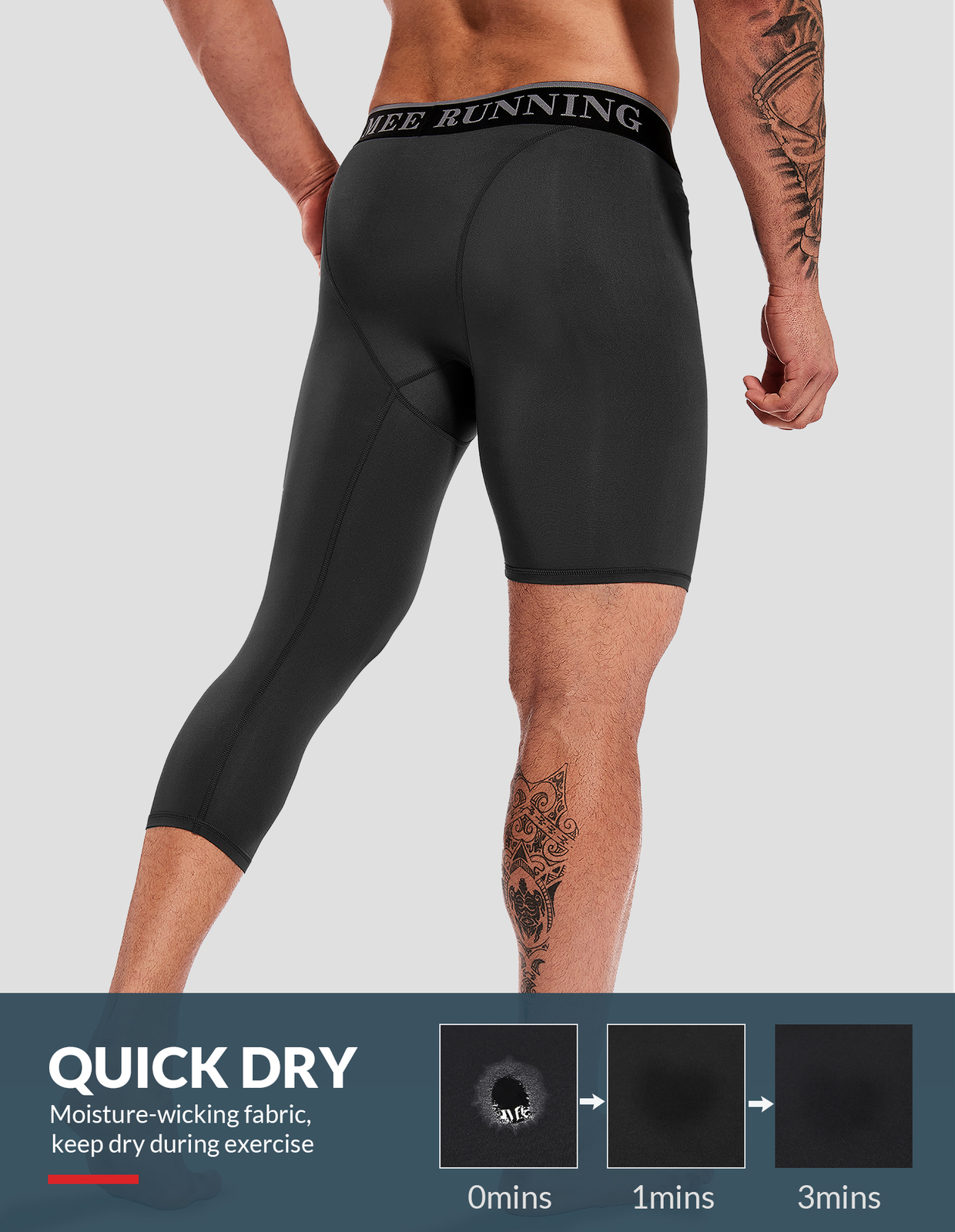 One Leg Compression Tights Full Length for Basketball Single Leg Long Pants