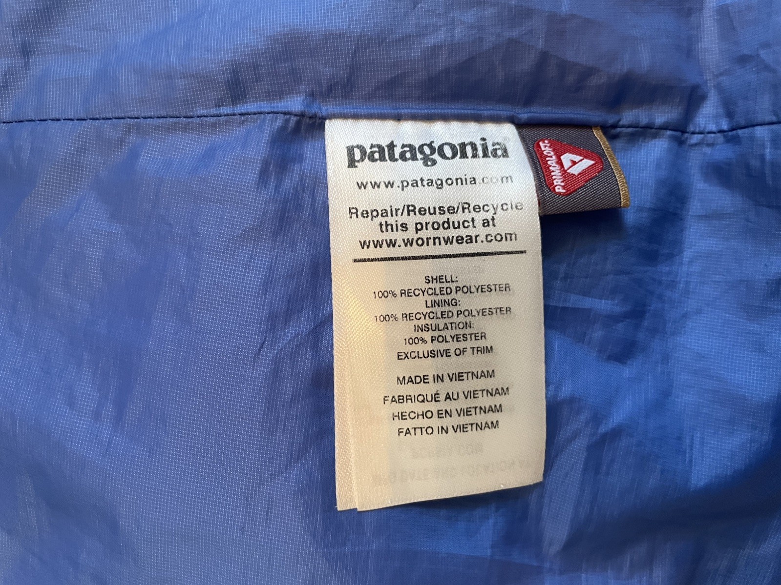 Patagonia Nano Puff Jacket Womens Medium Blue Full Zip Lightweight Prima Loft