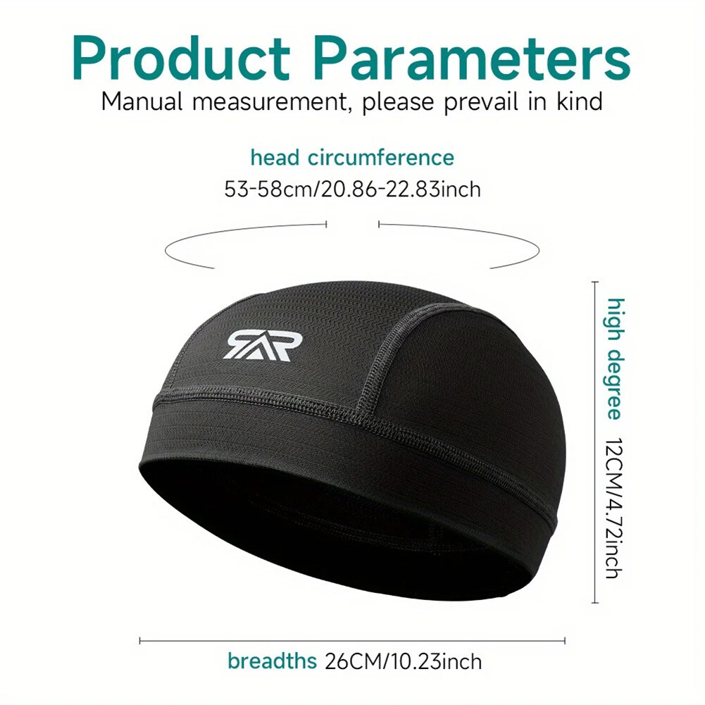 1/2 Sweat Wicking Skull Cap Cooling Helmet Liner Beanie Hats for Cycling Workout