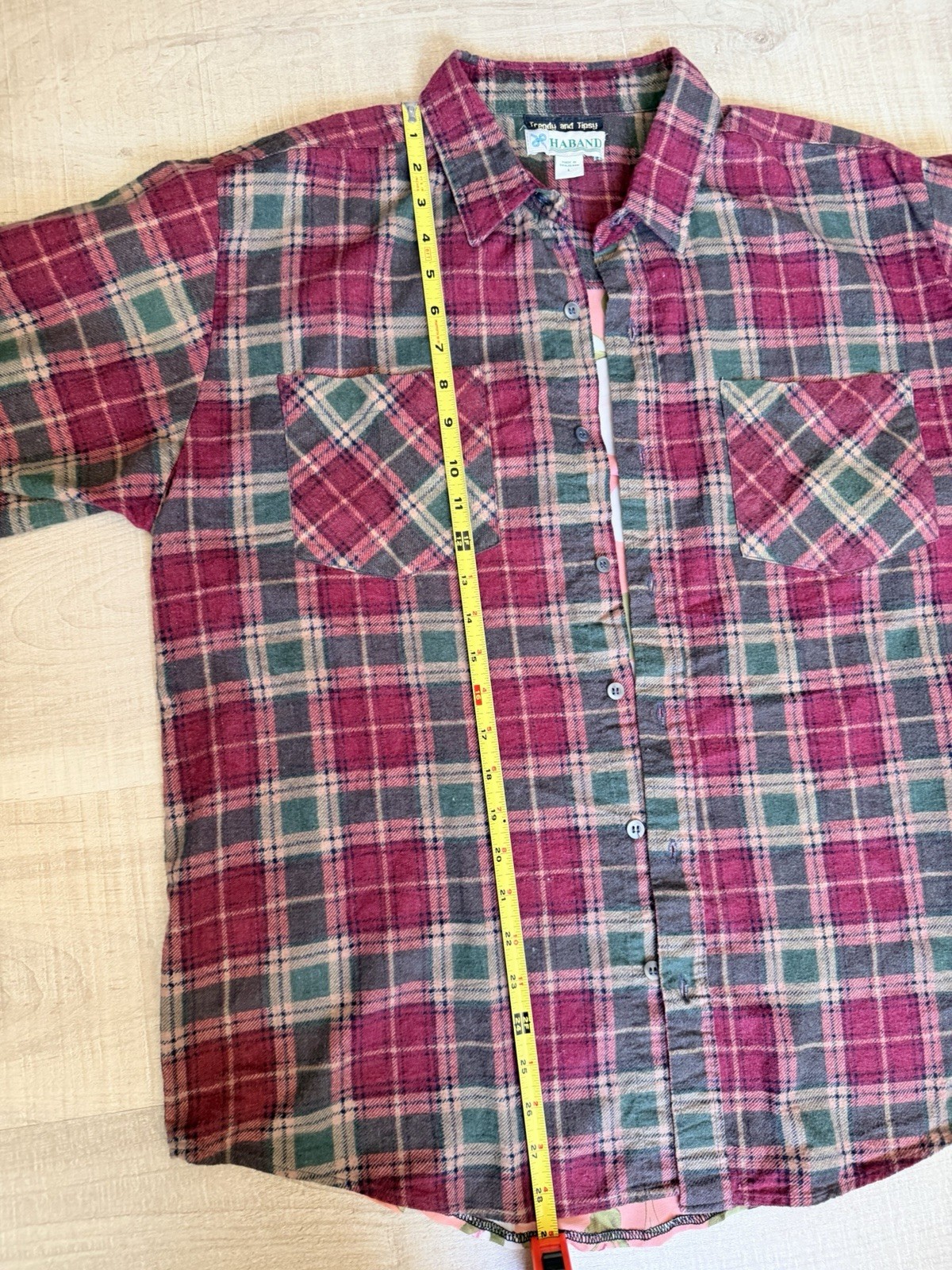 Trendy & Tipsy Reconstructed Vintage Flannel – Floral Back Panel