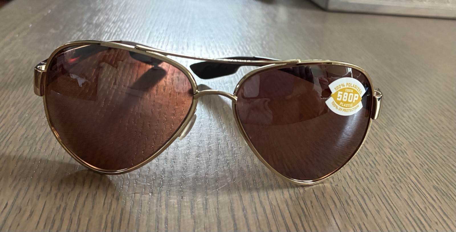 Costa Del Mar South Point Polarized Aviator Sunglasses Gold Frame Brown Lens
