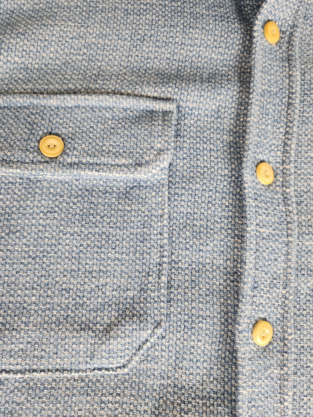 Taylor Stitch Blue Solid Woven Shirt 44 Long Sleeve Button-Up Pockets Men