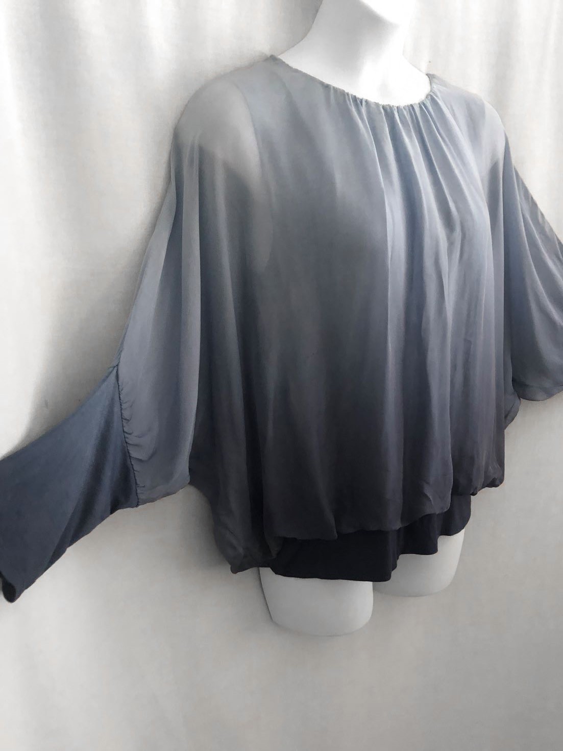 Scandal Blouson Balloon Sleeve Pullover Top Silk Blend Large NWT