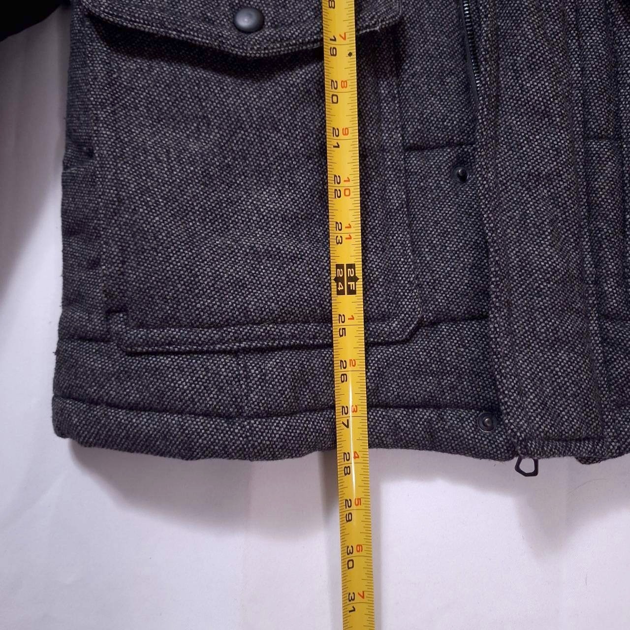 Marc Anthony Wool Quilted Field Jacket Coat Mens S Ribbed Cuff Full Zip Snap