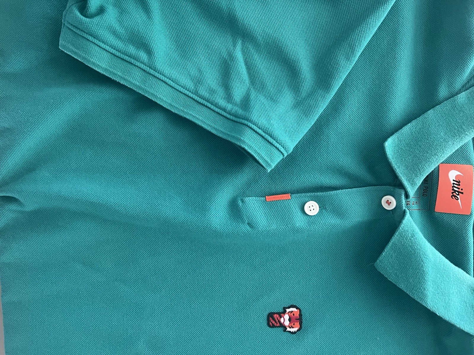 Nike Dri Fit Mens Sz XL Golf Green Polo Shirt Tiger Woods Frank The Tiger