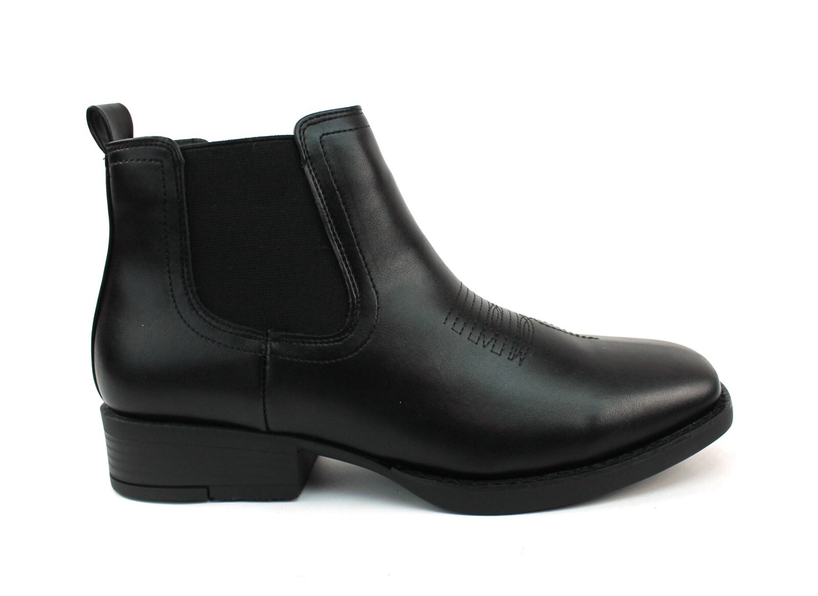 Mens Western Black Square Toe Chelsea Cowboy Ankle Dress Boots Leather AZAR MAN