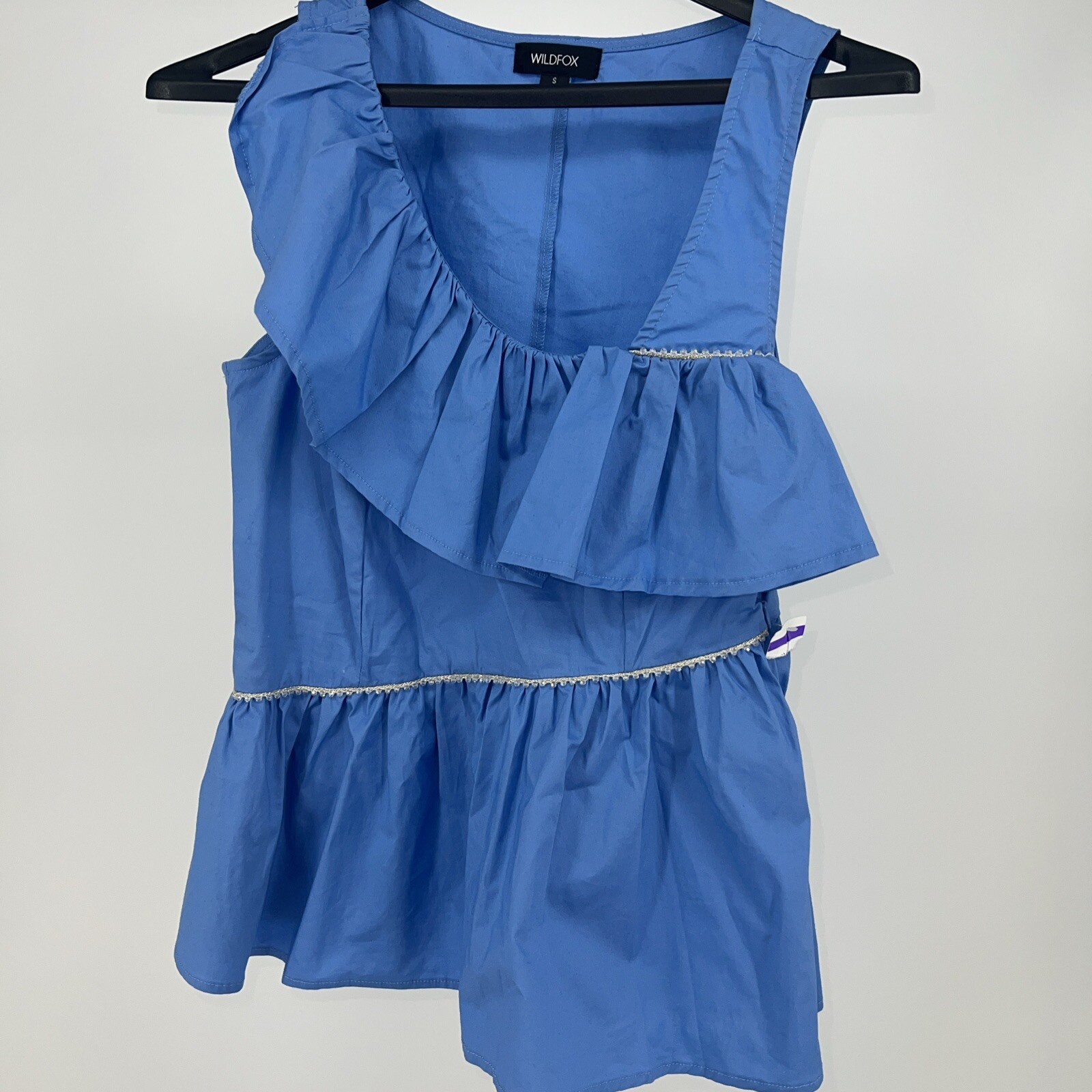 Women’s Size Small Wilcox Laurent Ruffle Blouse In Blue