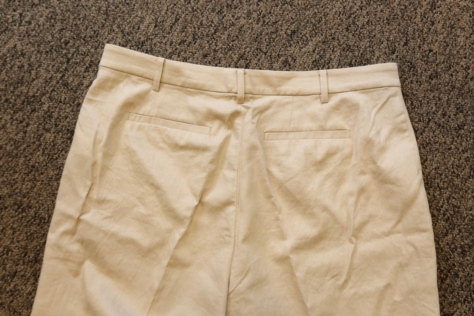 Lauren Ralph Lauren Women’s Wide Leg Cuffed Linen Blend Pants – Khaki – Size 14