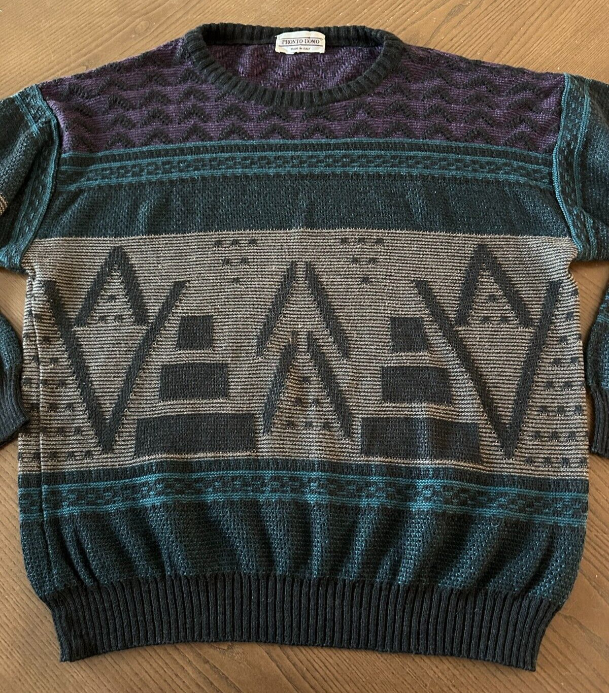 Vintage Pronto-Uomo Cosby Sweater Men’s Size L 90’s Grunge Biggie Hip Hop Italy