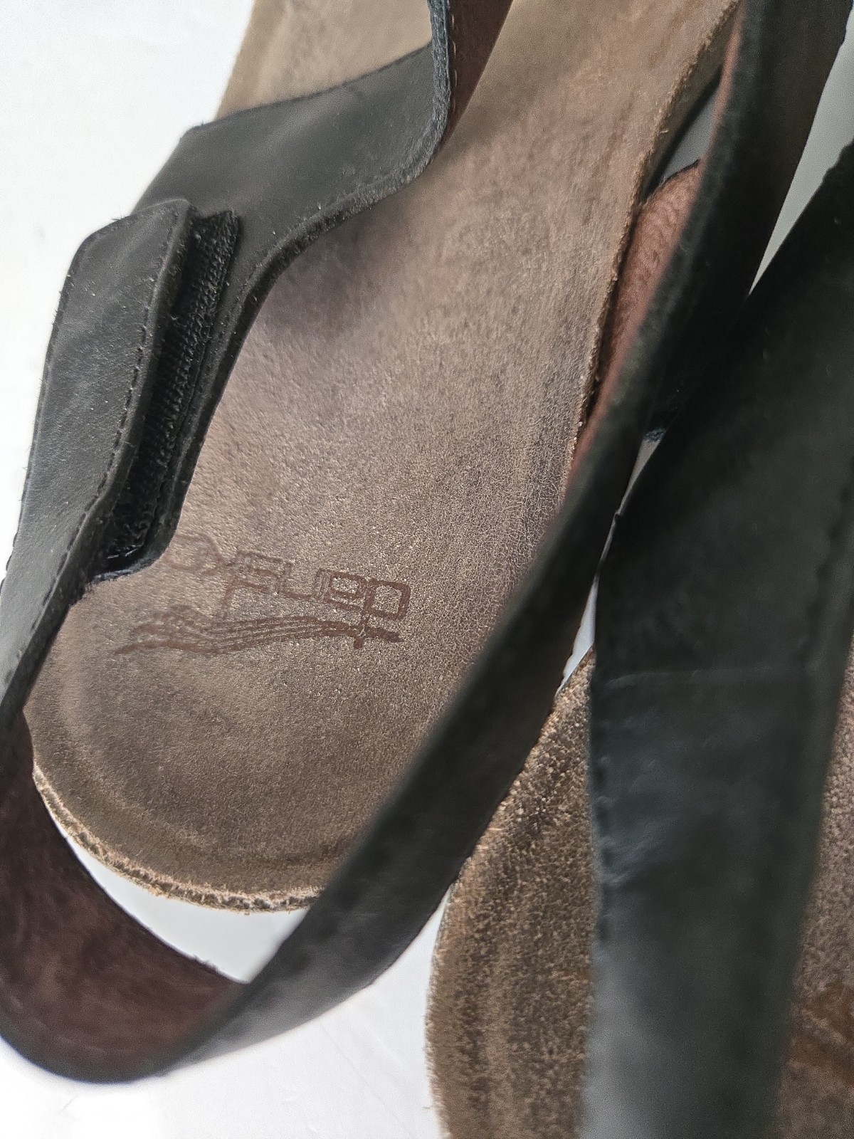 Dansko Reece Black Leather Toe Loop Slingback Sandal EU 41