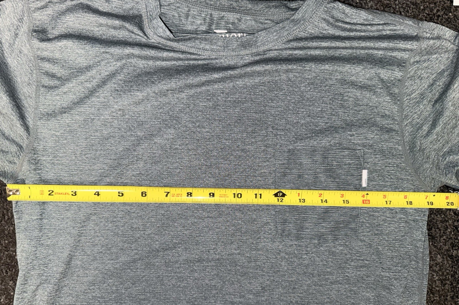 Vuori Men’s M Gray Crew Neck Short Sleeve Pocket Jersey T-Shirt Poly/Spandex