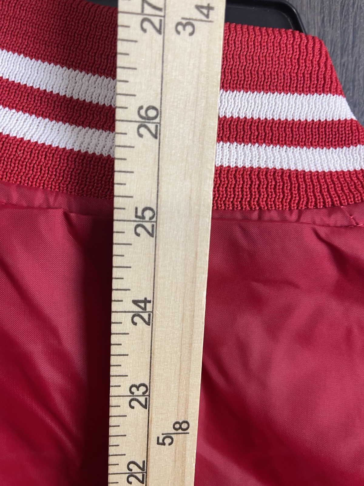 Vintage Button Up Nylon Satin Jacket made in the USA Adult Medium Red