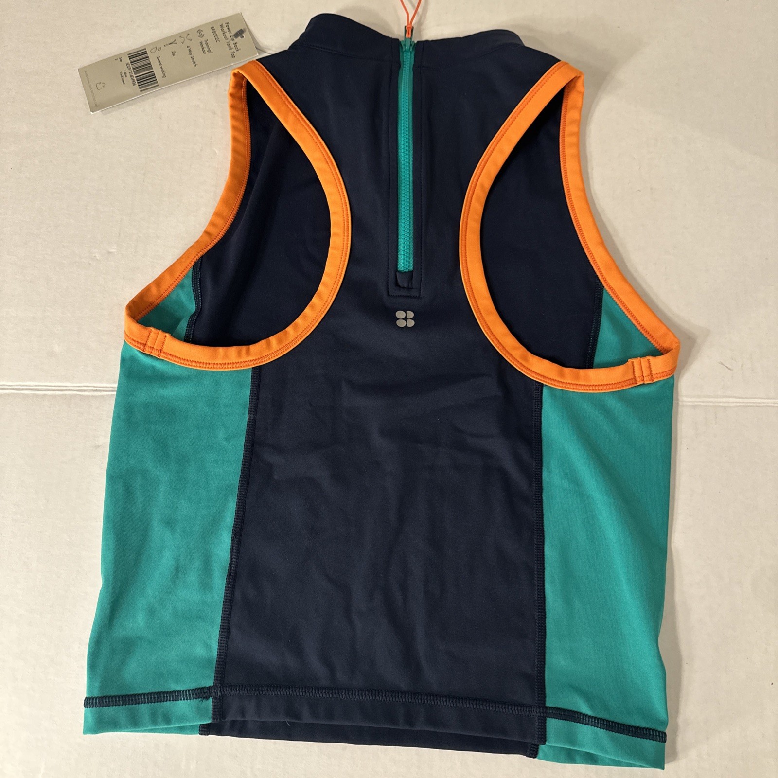 Sweatty Betty Power Zip Back Workout Tank Top 4/way stretch sweat wicking